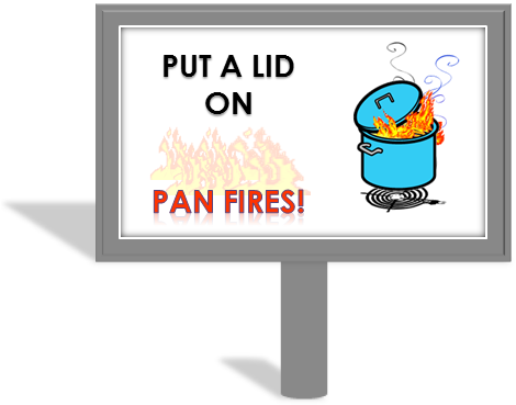 Anzeige zur Vermeidung von Küchenbränden
