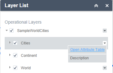 Open Attribute Table from Layer List menu