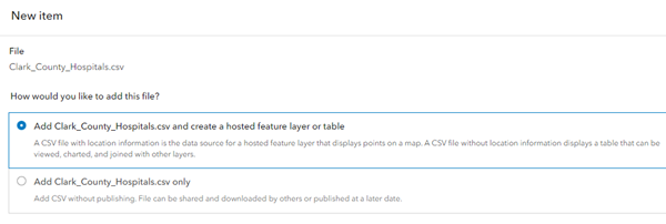 Create a hosted feature layer.
