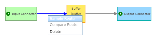 First route selected in an example GeoEvent Service