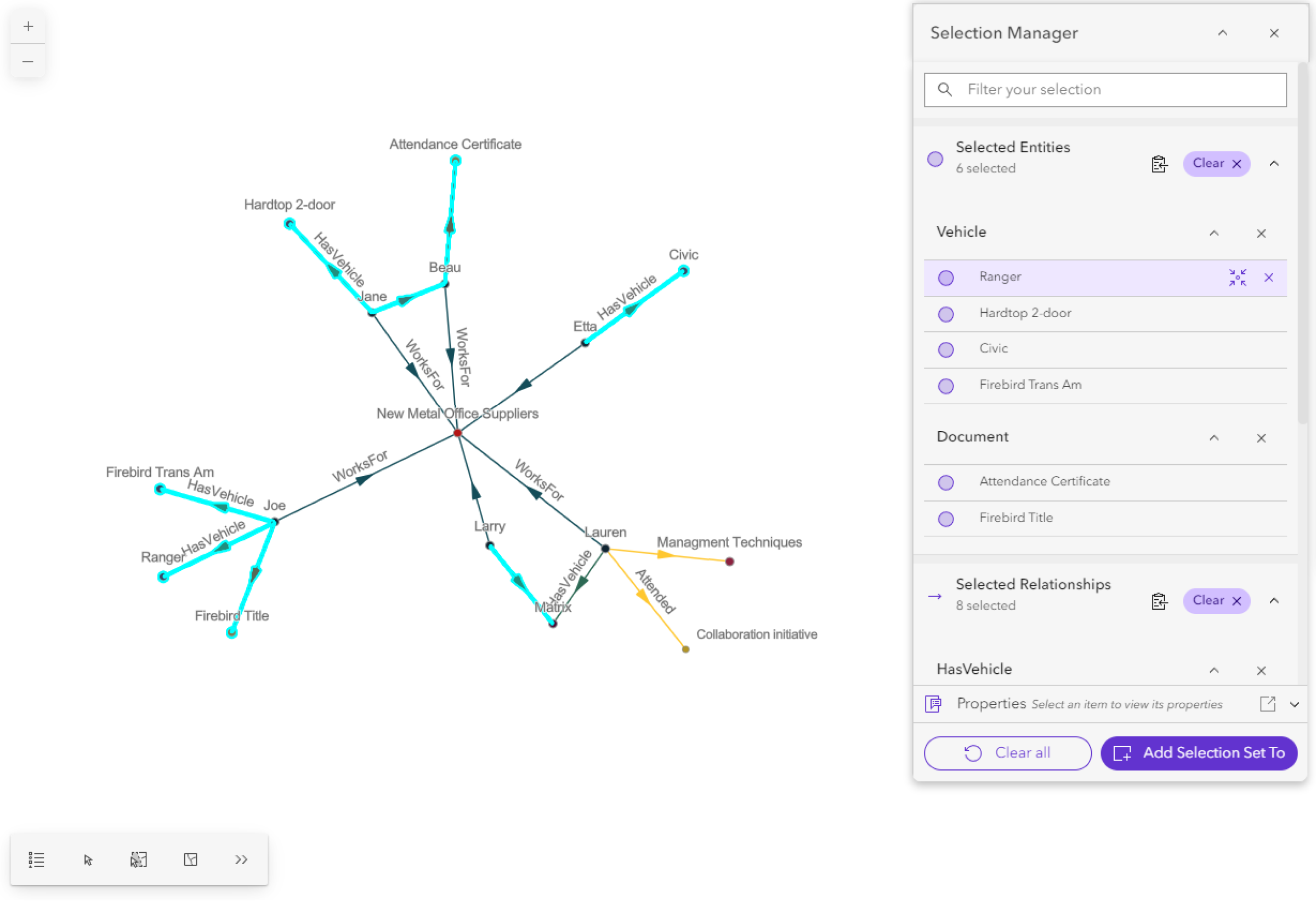 Auswahl-Manager mit den ausgewählten Datensätzen Auswahl-Manager mit den ausgewählten Datensätzen
