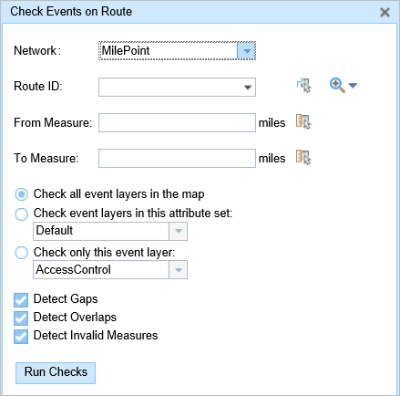 Check Events on Route widget