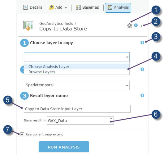 Werkzeugbereich "In Data Store kopieren"