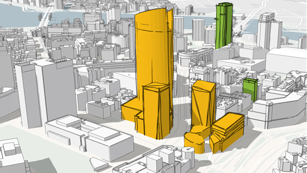 Gebäude als 3D-Objekt-Szenen-Layer