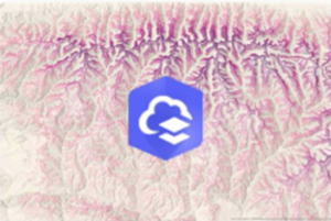 Produktsymbol mit kontrastfarben schattiertem Terrain-Hintergrund