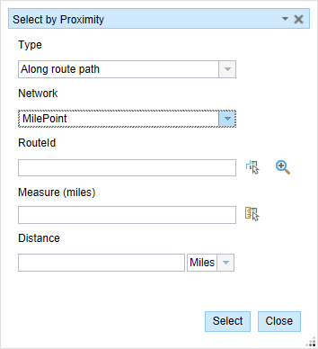 Select by Proximity: Along route path