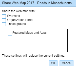 Share Web Map dialog box