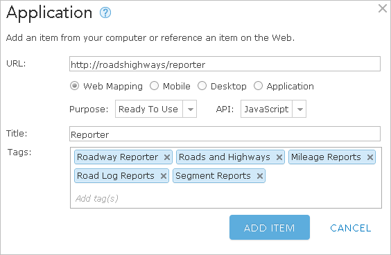 Registering the Roadway Reporter web app