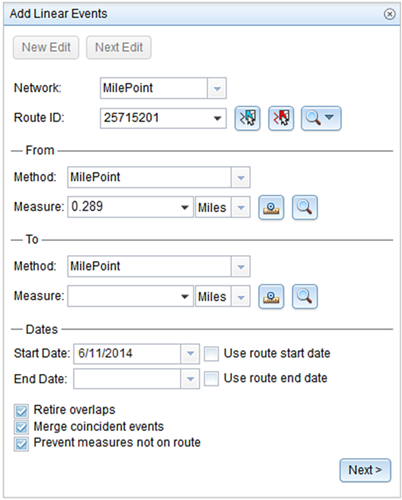 Prepopulated from measure value