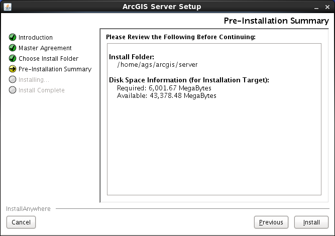 Klicken Sie im Dialogfeld "Zusammenfassung der Pre-Installation" auf "Installieren", um mit der Installation zu beginnen.