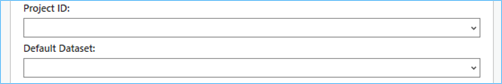 Definieren Sie das Projekt und das Dataset für die Verbindung.