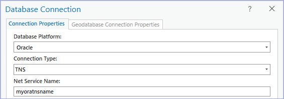 Verbindung mit Oracle unter Verwendung des Net Service Name "myoratnsname" herstellen