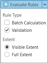 Evaluate Rules drop-down menu with Batch Calculation unchecked