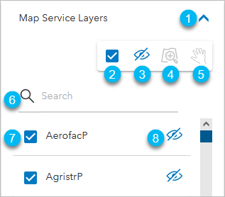Expanded Map Service Layers section in the Export Settings pane