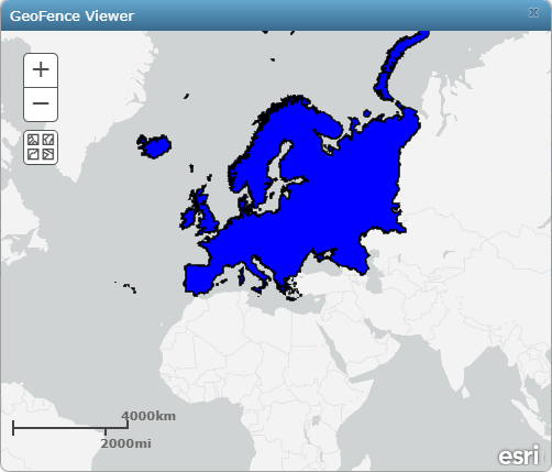 View geofences using the Geofence Viewer in GeoEvent Manager.