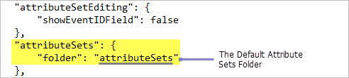 Configuring the default attributeSets folder