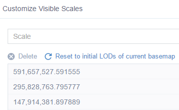 Customize map visible scales window