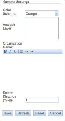 The configuration pane