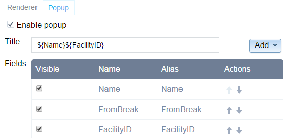 Geoprocessing output parameter popup configuration