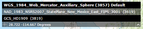 Choose another coordinate system on the list