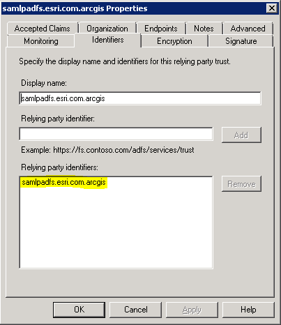 AD FS management console