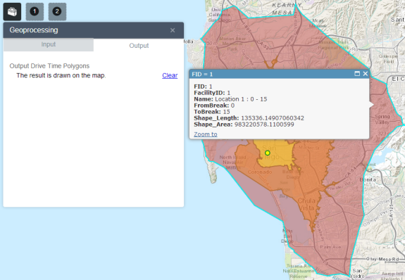 Geoprocessing output with attributes visible