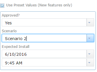 Enter preset values