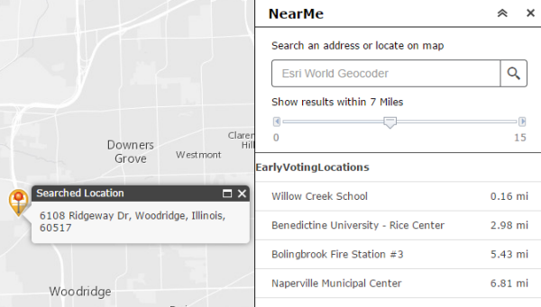 Features found within the buffer distance