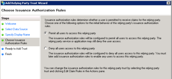 Choose Issuance Authorization Rules