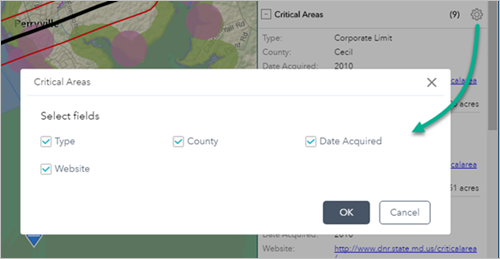 Determine which fields are presented with results