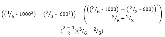 Weighted variance of lines