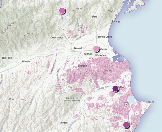 Summarized population under 18 surrounding potential school locations.