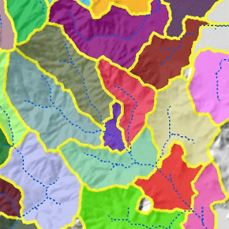 Delineated watersheds