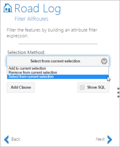 Attribute selection options
