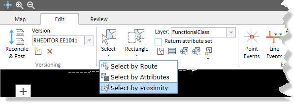 Selecting events along a route path