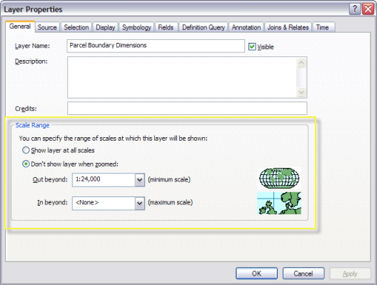 Setting scale-dependent map layers