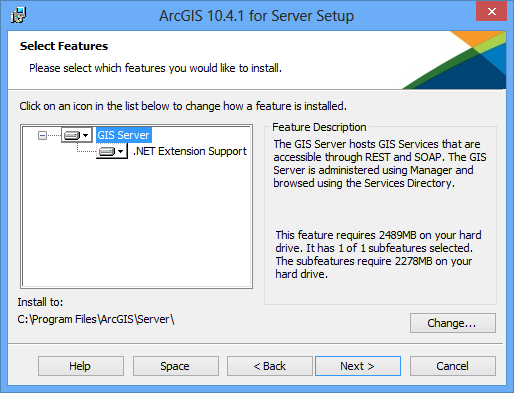 Select features for installation
