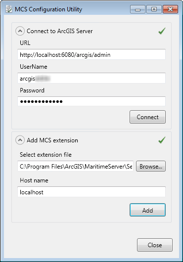 MCS Configuration Utility completed