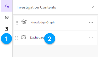 Menú principal y panel Contenido de la investigación