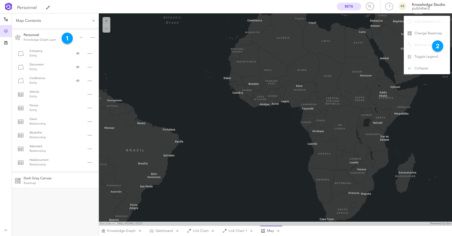 Diagrama de vista de mapa