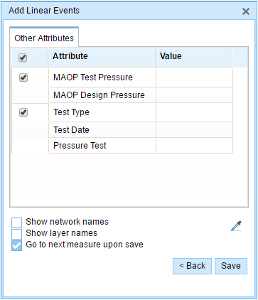 Add Linear Events with user-configured attributes