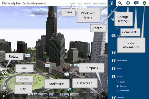 Visor web de CityEngine