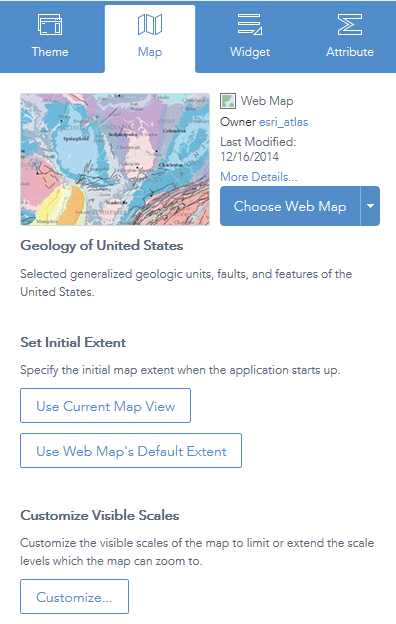 Elegir un mapa web en la pestaña Mapa
