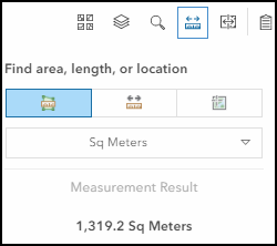 Usar la herramienta de medición para encontrar una ubicación o medir un área o longitud.