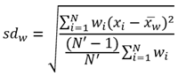 Ecuación de la desviación estándar ponderada