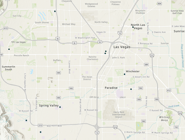 Datos visualizados en el mapa