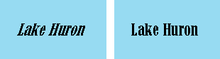 La versión de falsa cursiva de una fuente en ArcMap (izquierda) y la fuente real visualizada en un servicio de mapas sin las propiedades falsas (derecha)