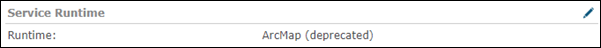 Sección Tiempo de ejecución del servicio en la pestaña General al editar un servicio de mapas en ArcGIS Server Manager