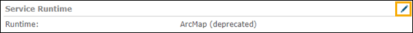 Haga clic en el botón de edición en la sección Tiempo de ejecución del servicio para iniciar la migración.