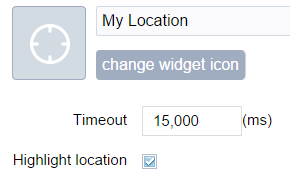 Configuration du widget Mon emplacement